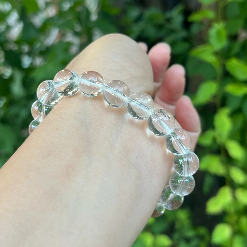 9.5mm‎ stretchable clear quartz bracelet